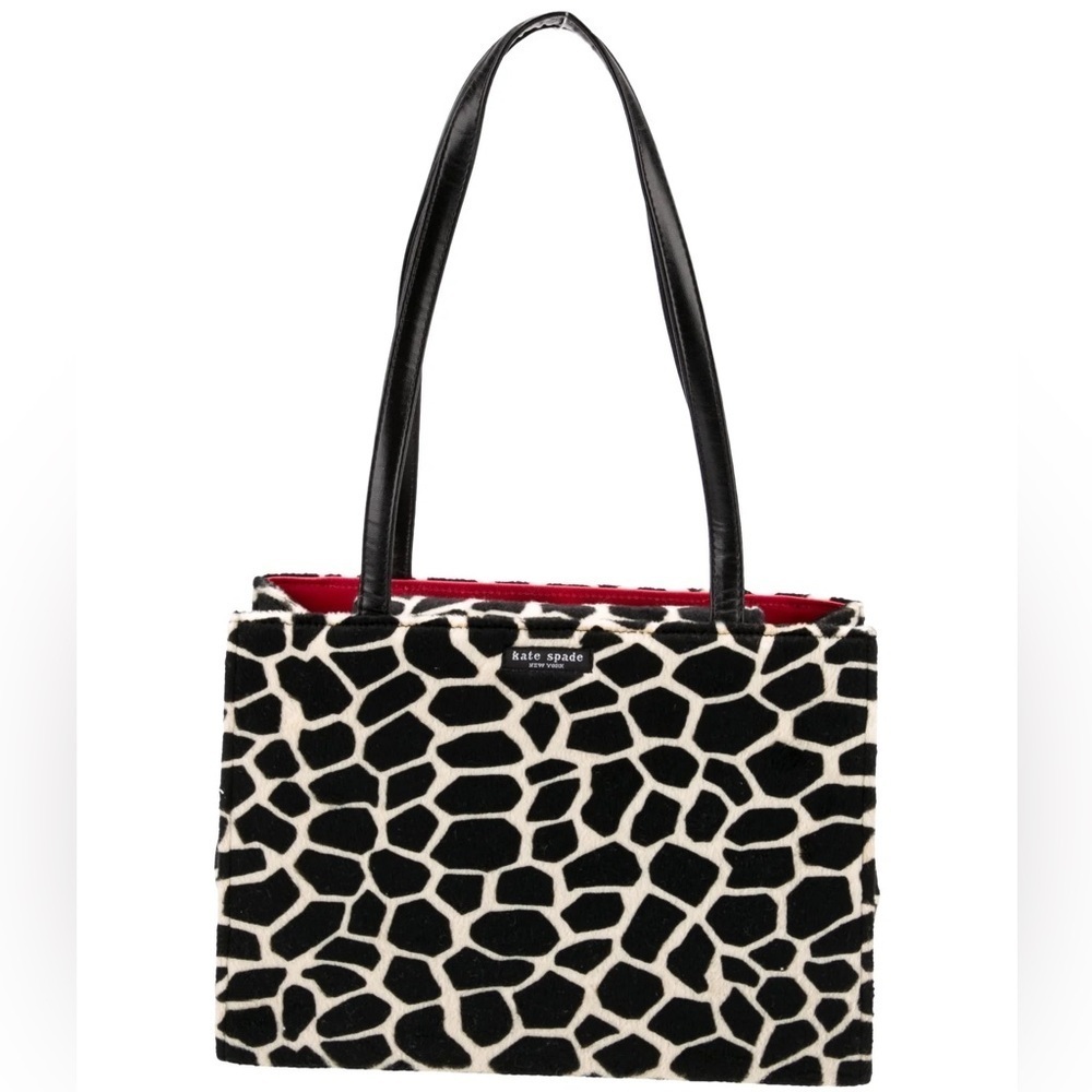 Kate Spade Vintage Y2K Faux Fur Animal Print Tote Bag